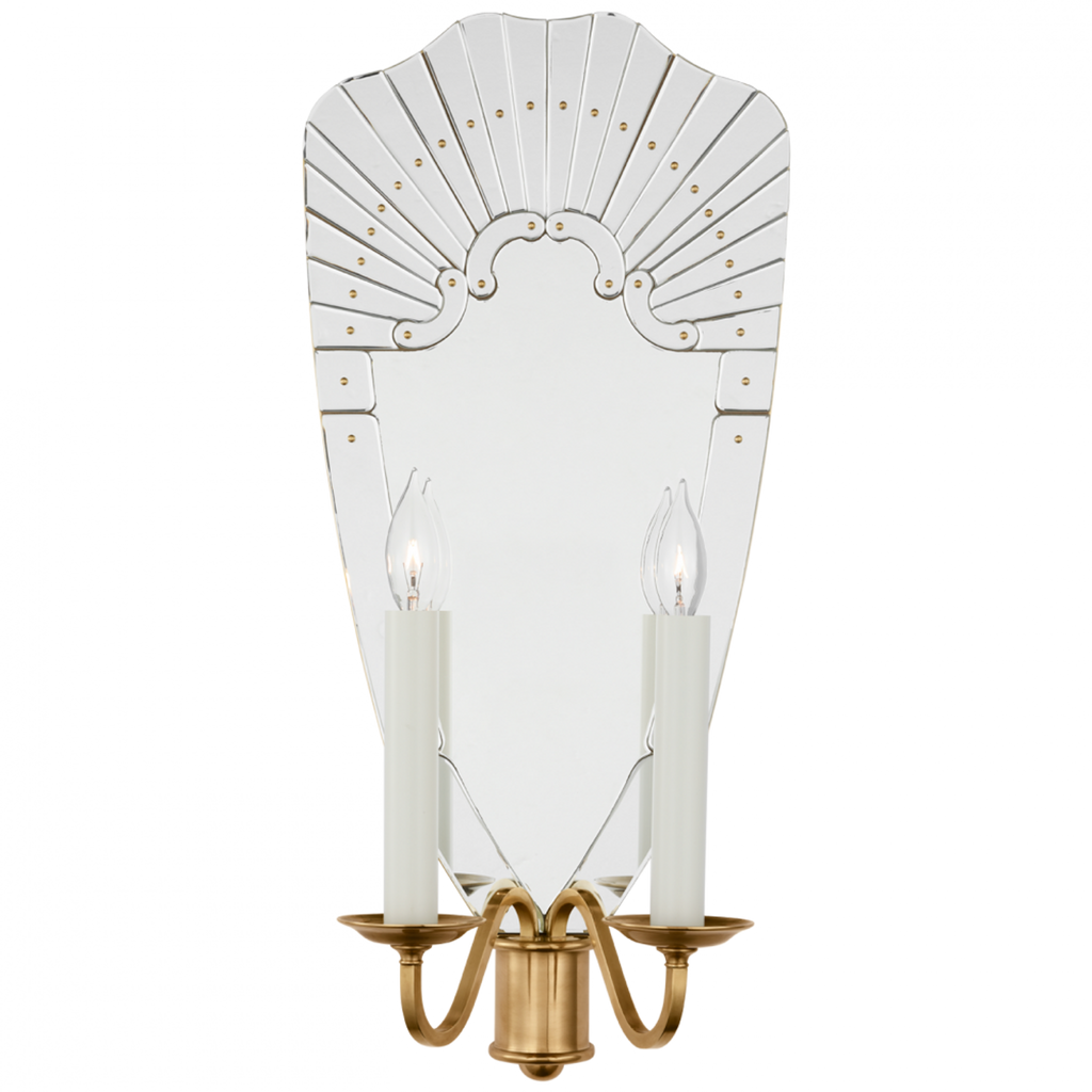 Adelaide Extra Large Double Sconce - Mirror and Natural Brass