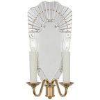 Adelaide Large Double Sconce - Mirror and Natural Brass