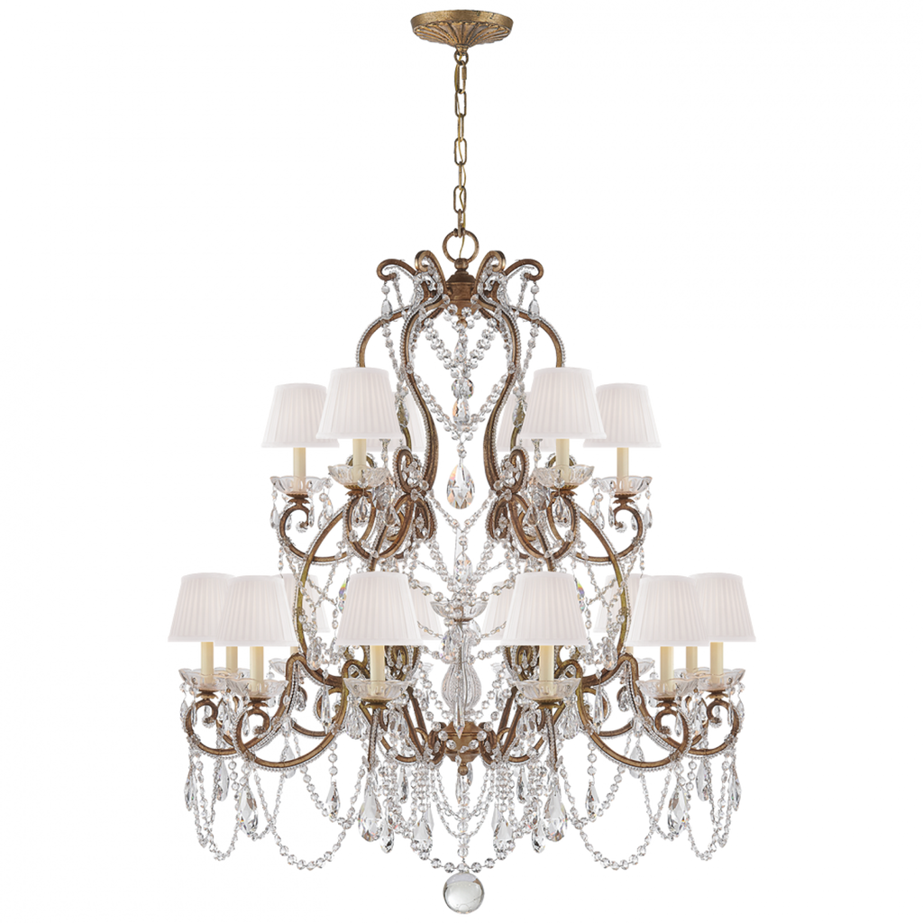 Adrianna Medium Chandelier - Gilded Iron