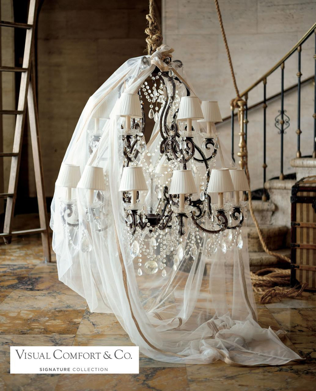 Adrianna Large Chandelier - Antiqued Gild