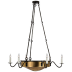 Ancram Large Empire Chandelier - Natural Brass and Aged Iron