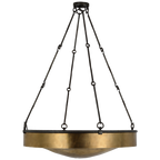 Northport Floor Lantern - Natural Brass and Teak