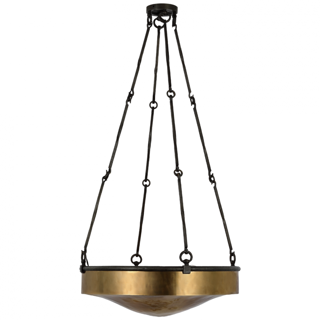 Dalfern Large Chandelier - Waxed Bamboo and Polished Nickel