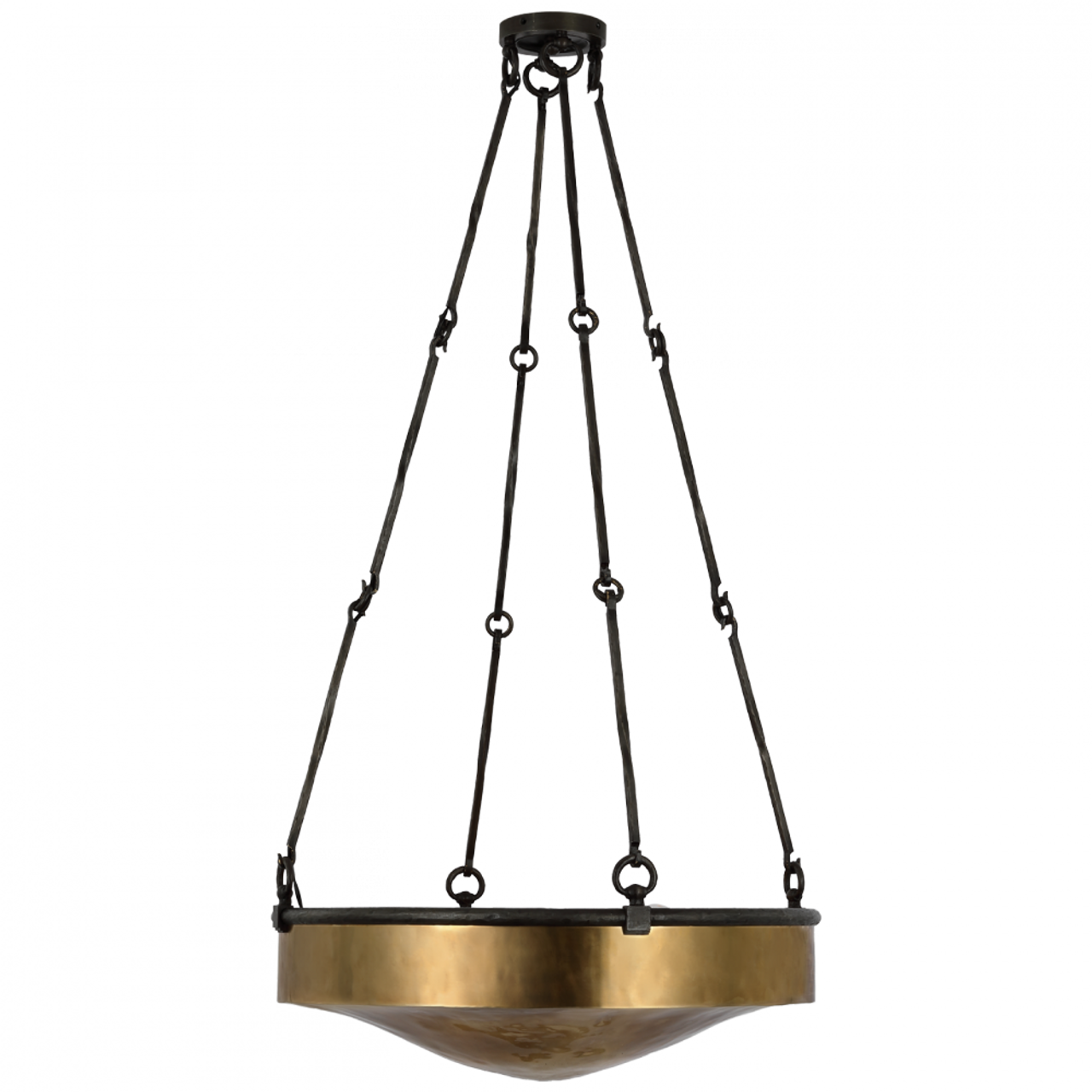 Dalfern Large Chandelier - Waxed Bamboo and Polished Nickel