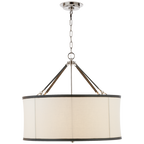 Cody Medium Hanging Shade - Polished Nickel with Chocolate Leather