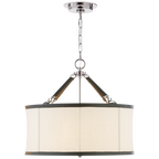 Cody Medium Hanging Shade - Natural Brass with Saddle Leather