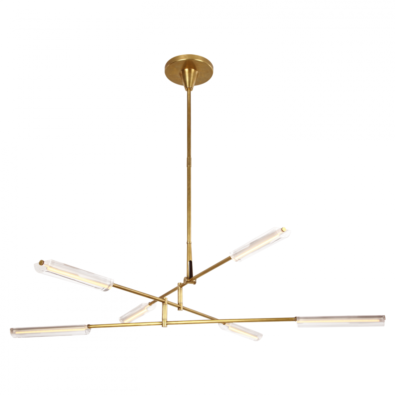 Barrett Large Knurled Chandelier - Polished Nickel