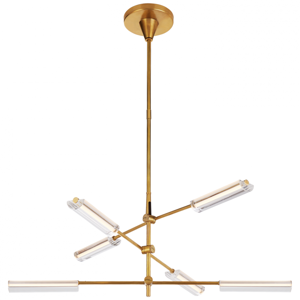 Daley Medium Six Light Chandelier - Natural Brass