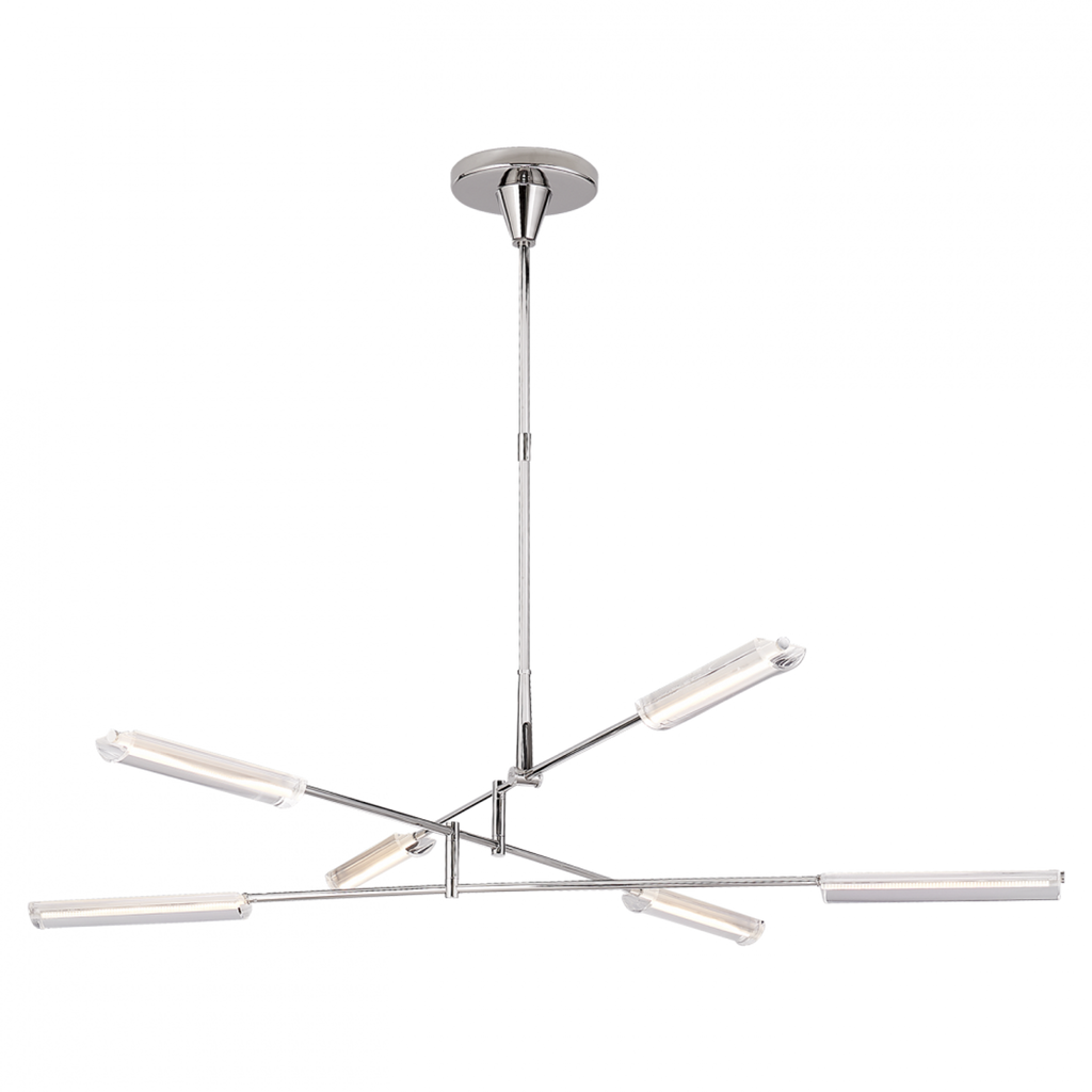 Daley Large Six Light Chandelier - Polished Nickel