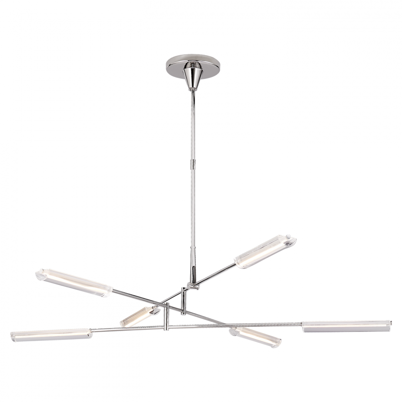 Daley Large Six Light Chandelier - Natural Brass