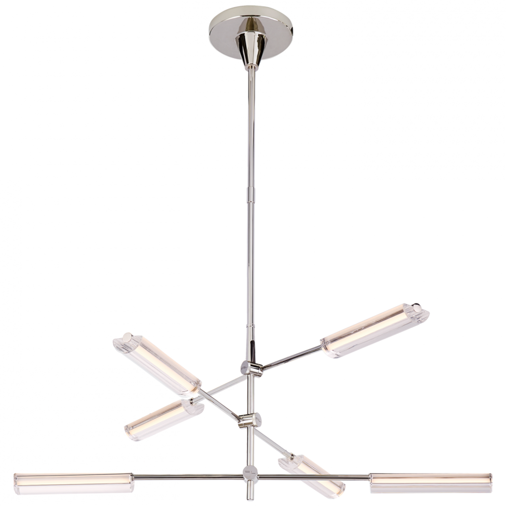 Daley Medium Six Light Chandelier - Natural Brass