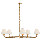 Dalfern Large Chandelier - Waxed Bamboo and Natural Brass