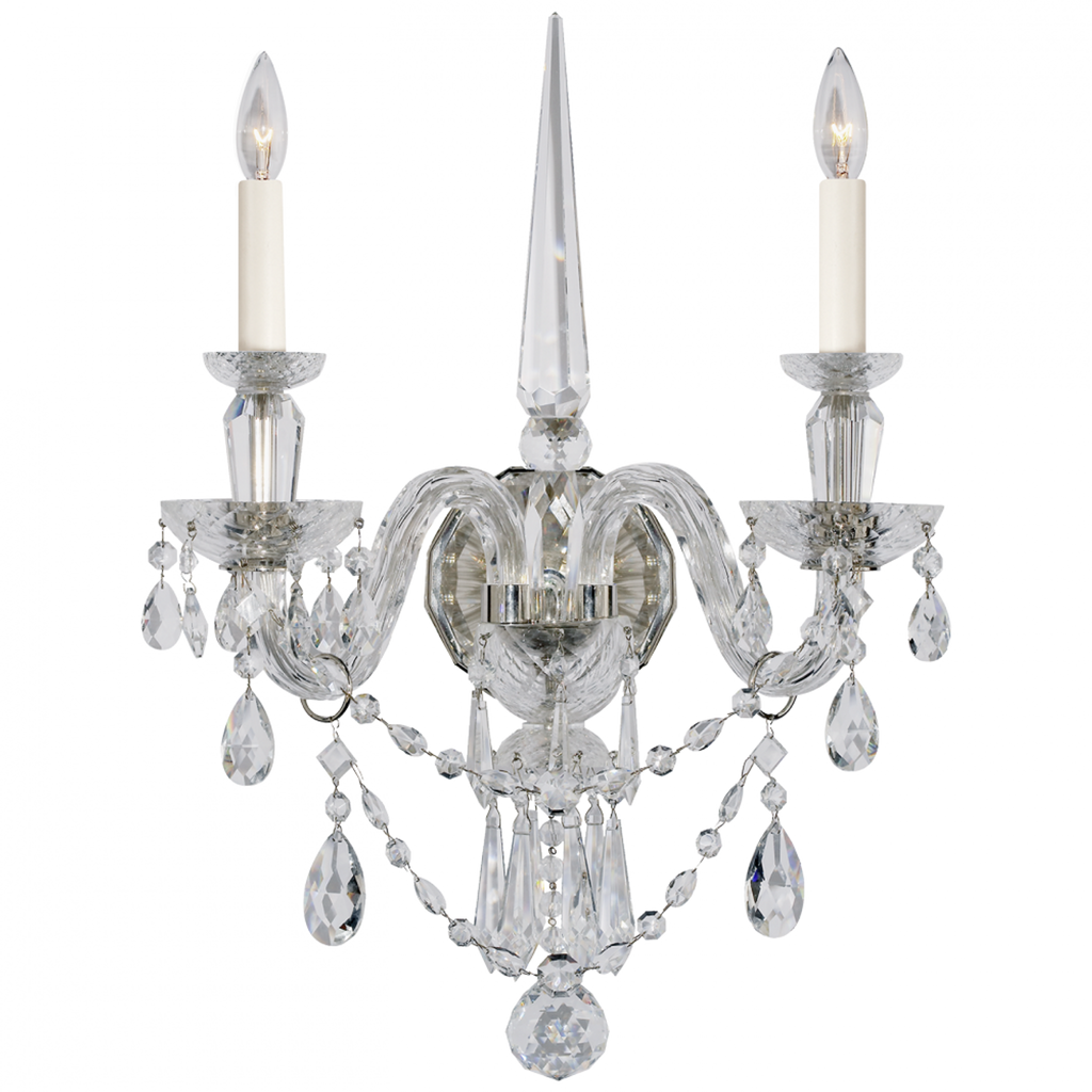 Daniela Medium Double Sconce - Crystal
