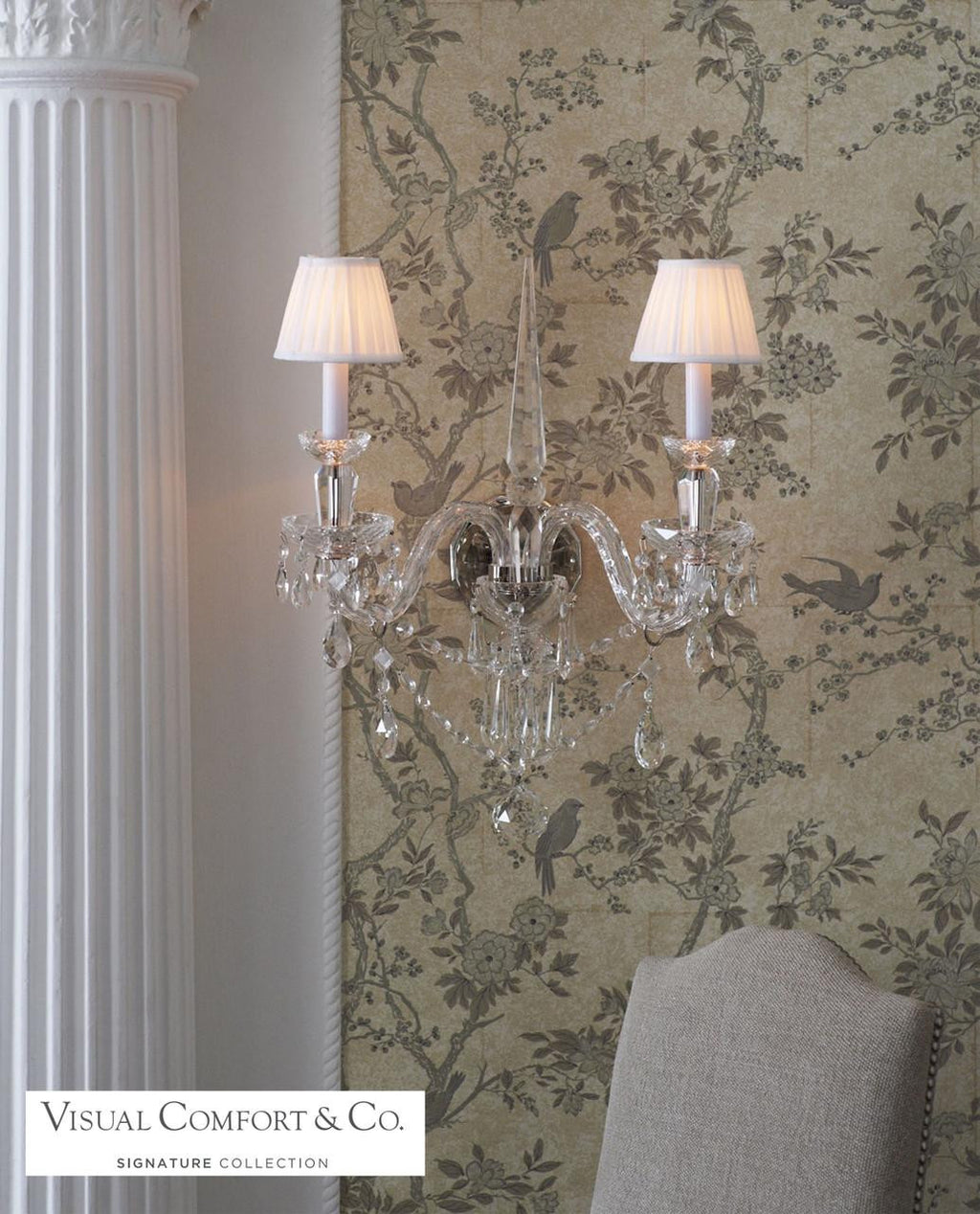 Daniela Medium Double Sconce - Crystal