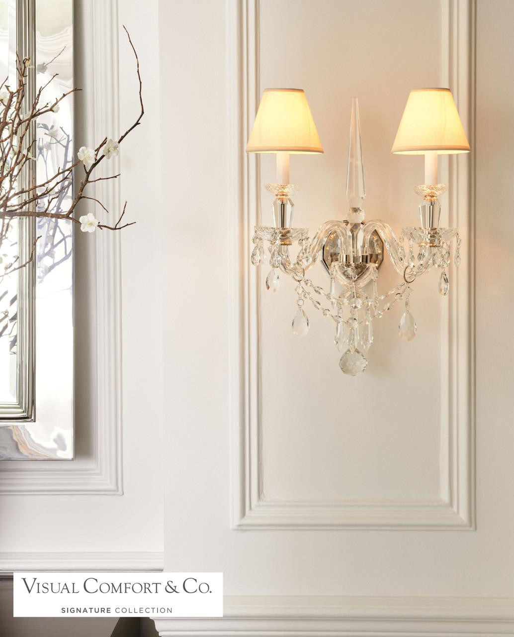 Daniela Medium Double Sconce - Crystal