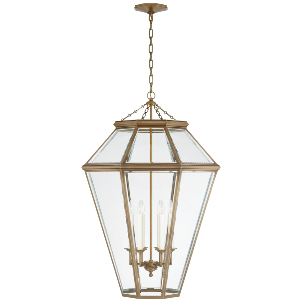 Edmund Large Lantern - Polished Nickel