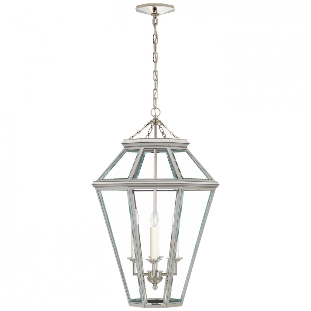 Edmund Medium Lantern - Polished Nickel