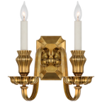 Falaise Double Sconce - Natural Brass