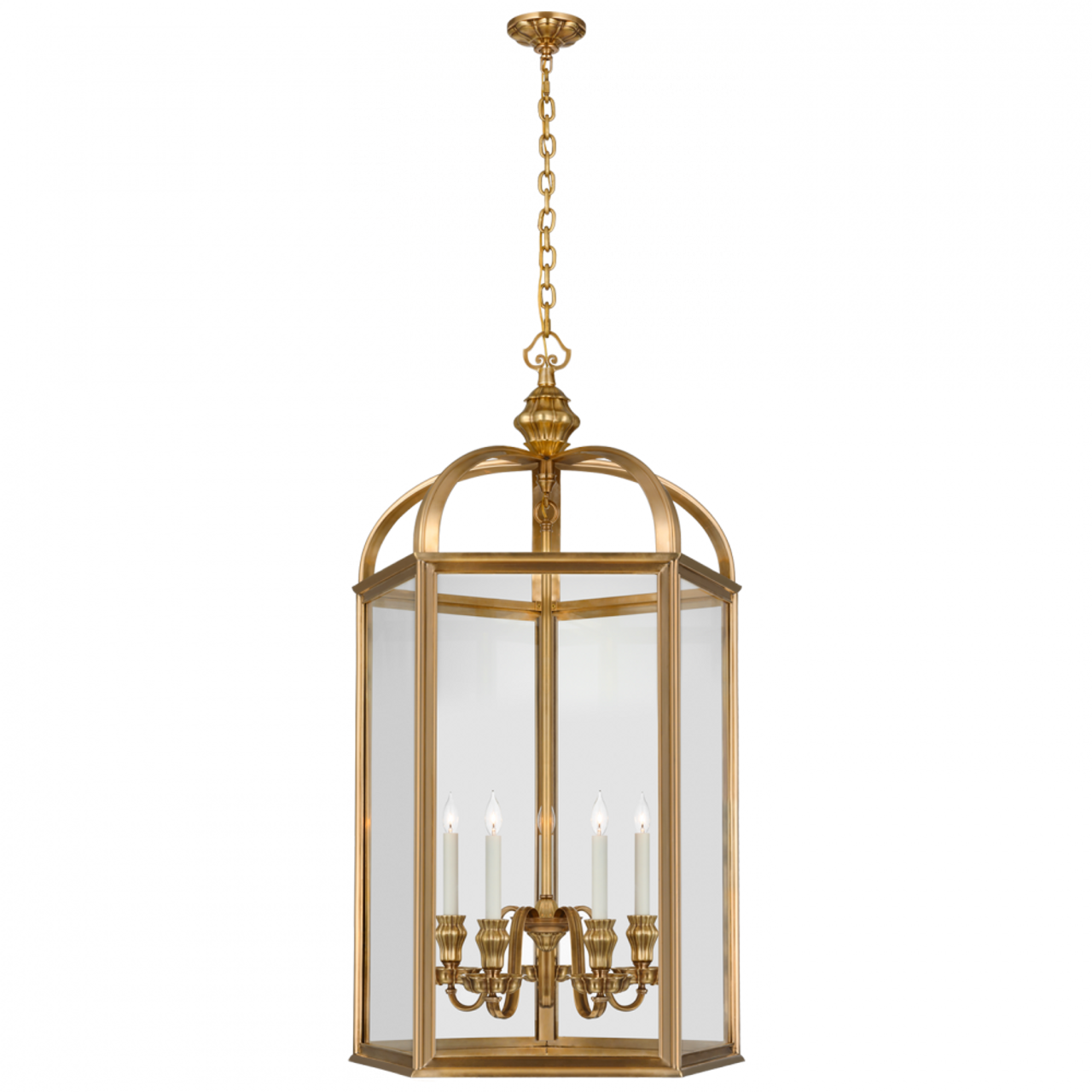 Falaise Large Lantern - Natural Brass