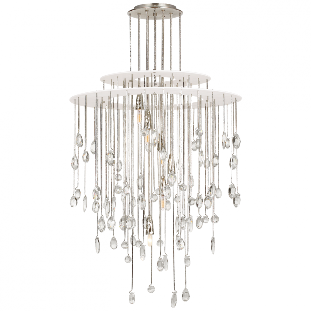 Hailee Medium Sculpted Chandelier - Natural Brass and Plaster White