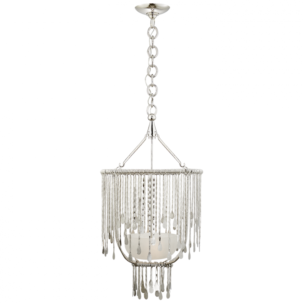 Hailee Medium Sculpted Chandelier - Polished Nickel and Plaster White