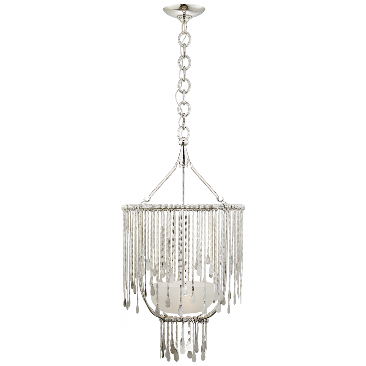 Hailee Medium Sculpted Chandelier - Polished Nickel and Plaster White