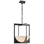 Julian Large Lantern - Natural Brass and Saddle Leather