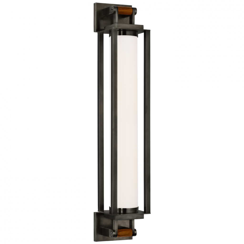 Northport 24" Linear Sconce - Polished Nickel and Teak