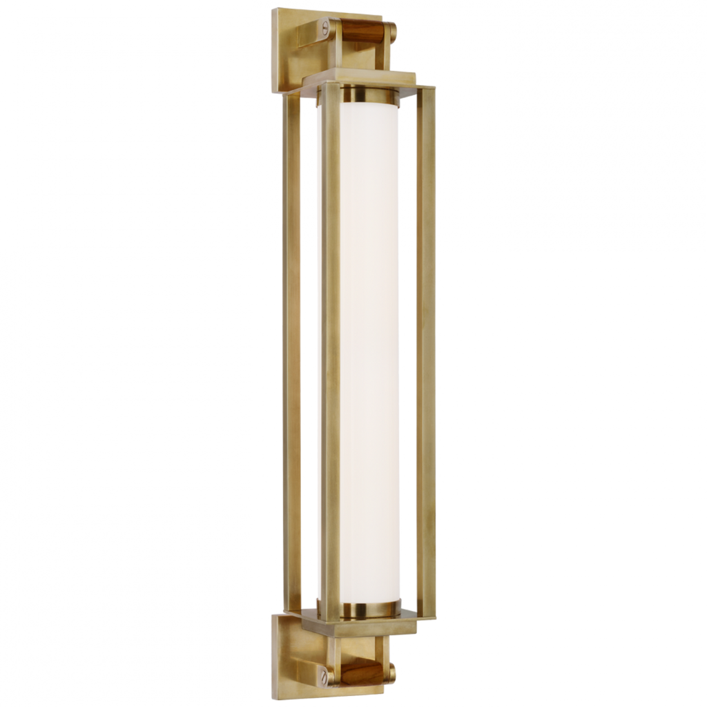 Northport 24" Linear Sconce - Natural Brass and Teak