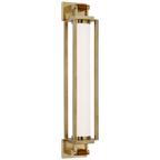 Northport 24" Linear Sconce - Natural Brass and Teak