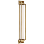 Northport 32" Linear Sconce - Natural Brass and Teak