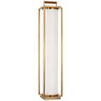 Northport Floor Lantern - Natural Brass and Teak