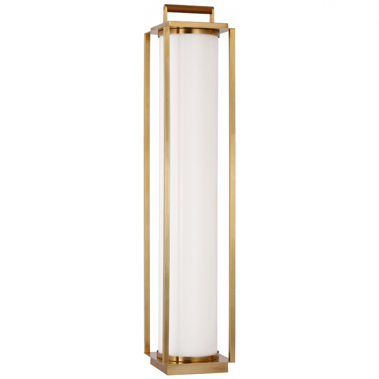 Northport Floor Lantern - Natural Brass and Teak