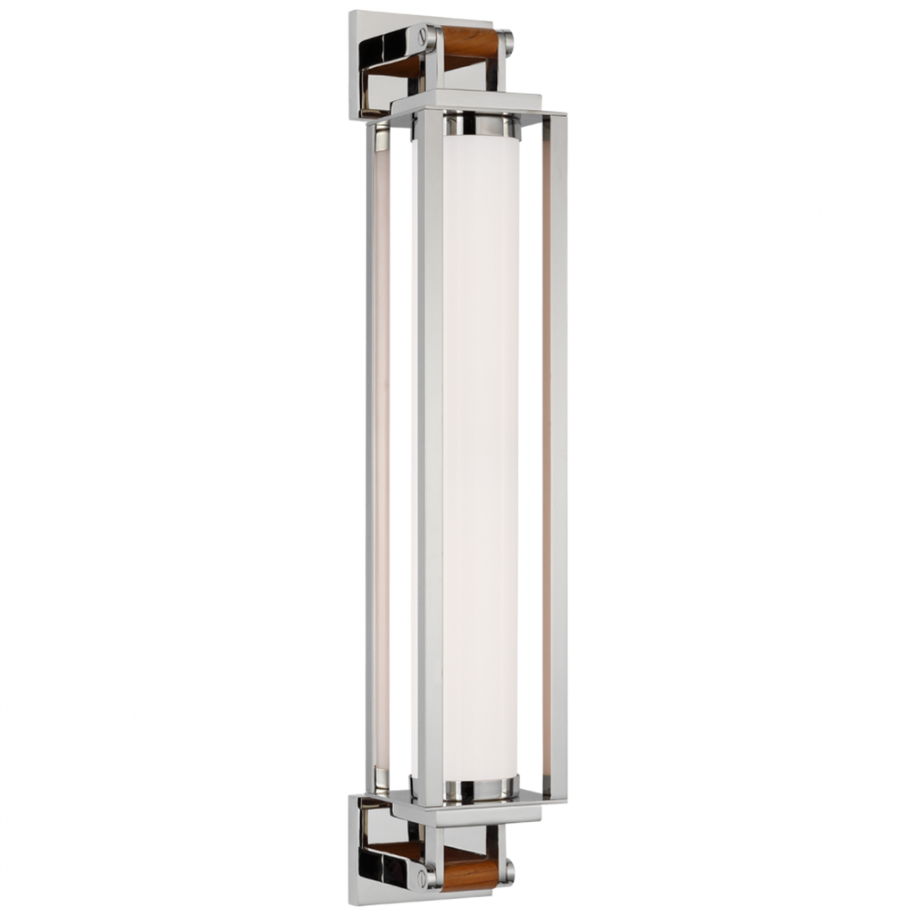 Northport 24" Linear Sconce - Polished Nickel and Teak