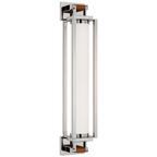 Northport 24" Linear Sconce - Polished Nickel and Teak