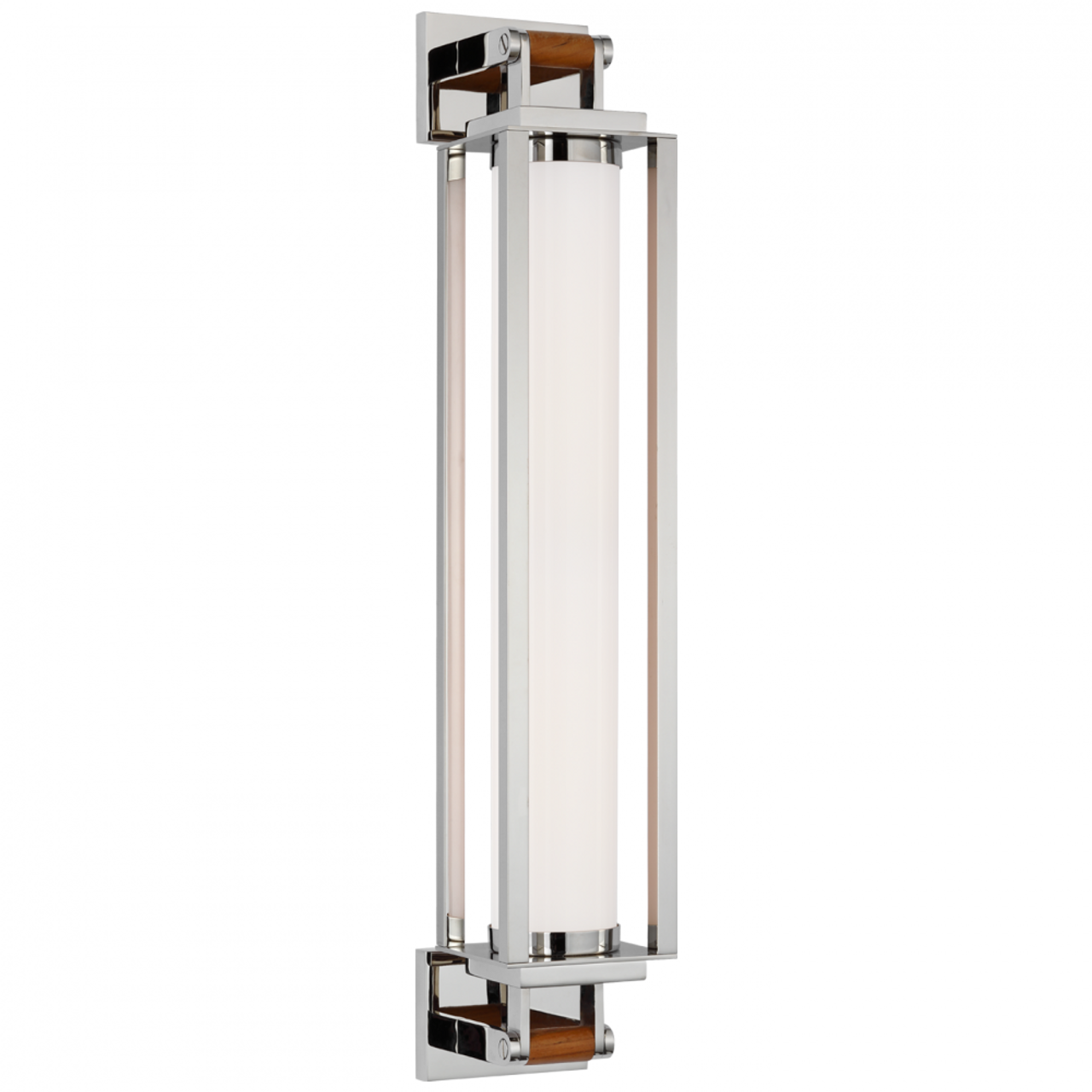 Northport 24" Linear Sconce - Polished Nickel and Teak