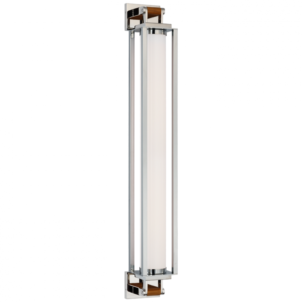 Northport 32" Linear Sconce - Natural Brass and Teak