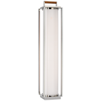 Northport Floor Lantern - Polished Nickel and Teak