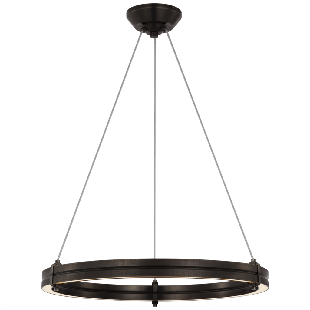 Radford Large Two Tier Chandelier - Natural Brass and Natural Rift Oak