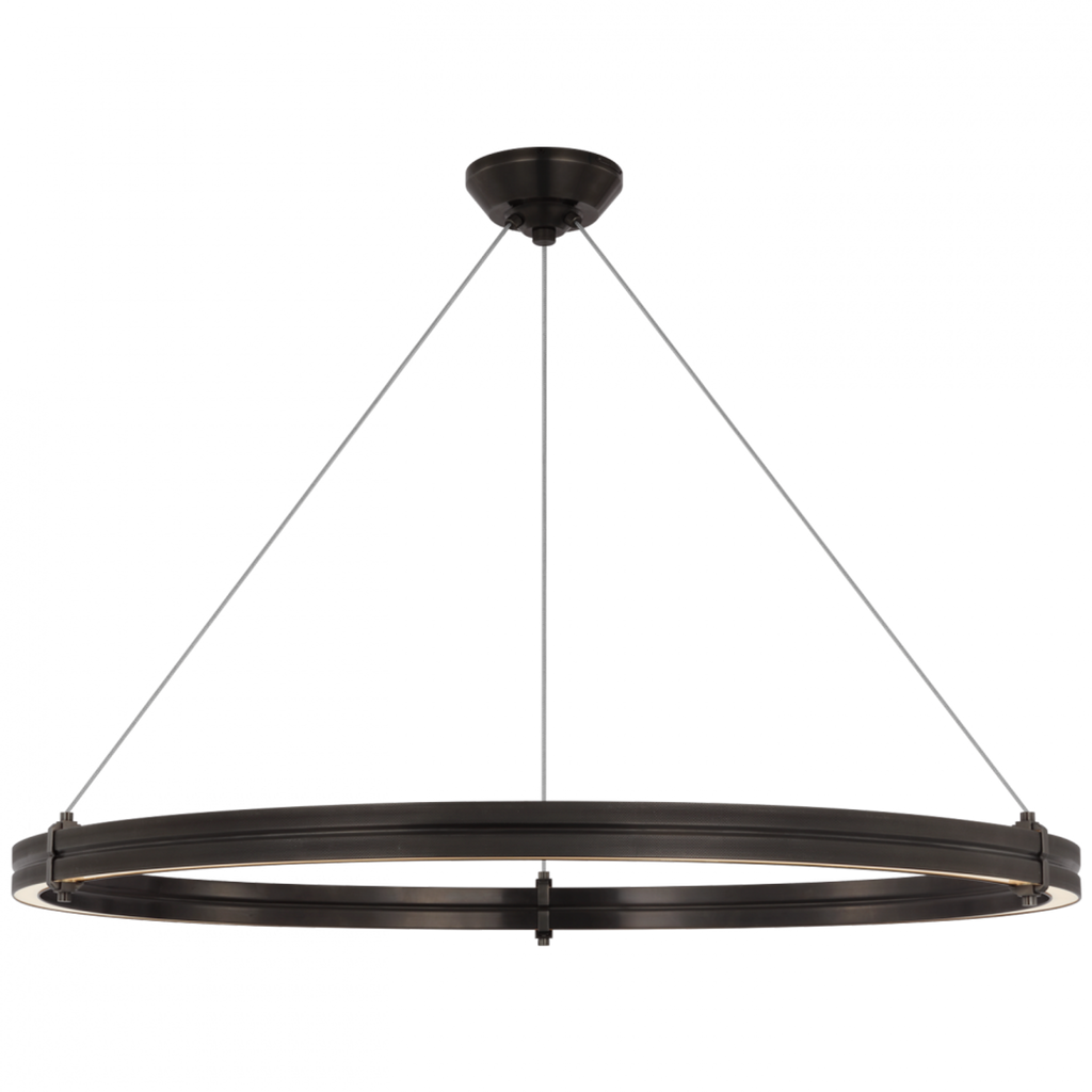 Ancram Medium Uplight Chandelier - Natural Brass and Aged Iron