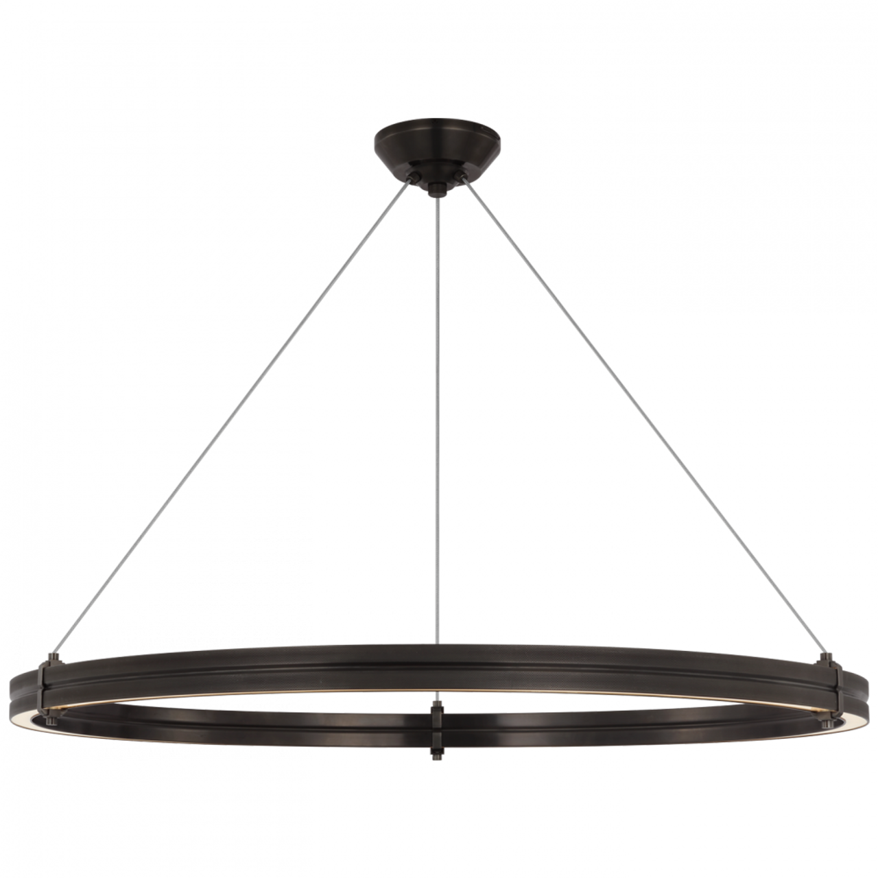 Ancram Medium Uplight Chandelier - Natural Brass and Aged Iron