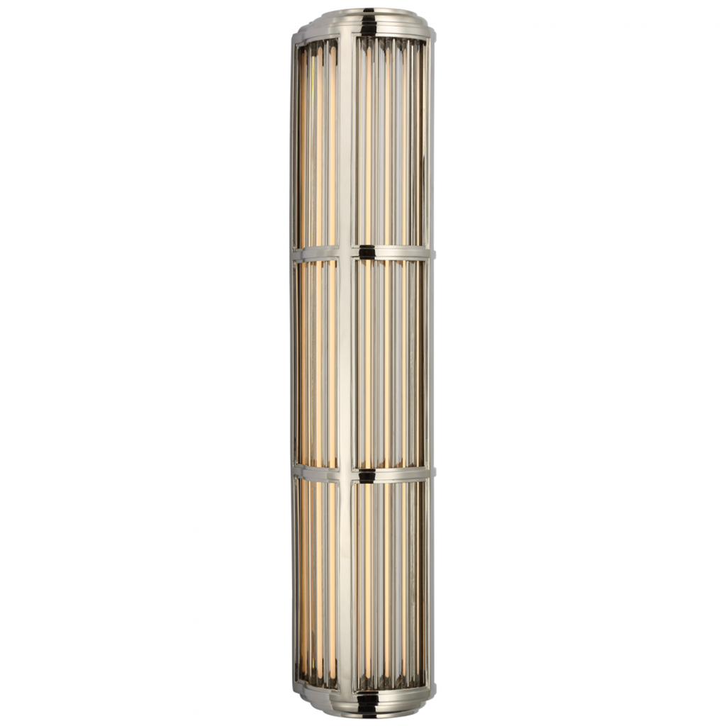 Perren Medium Wall Sconce - Polished Nickel and Glass Rods