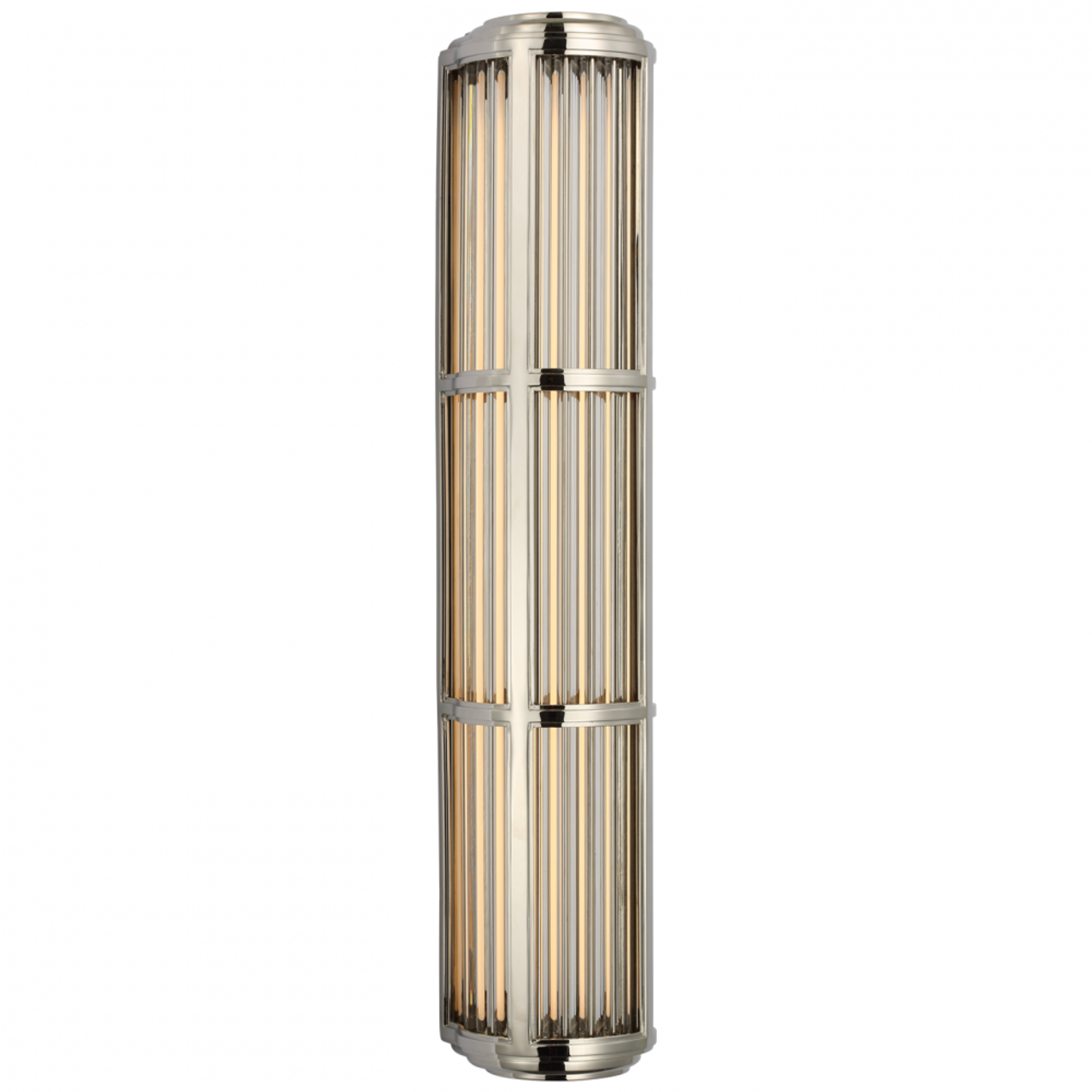 Perren Medium Wall Sconce - Polished Nickel and Glass Rods