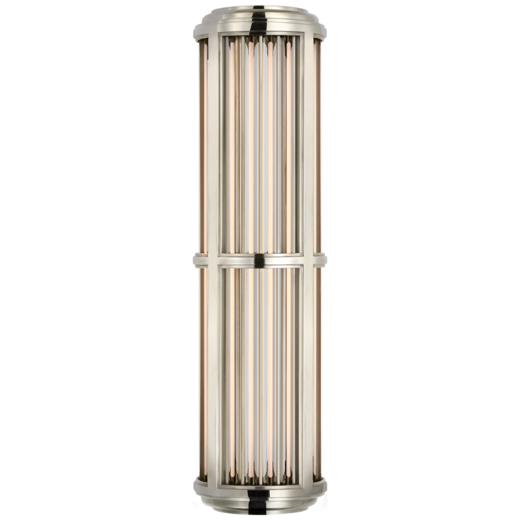 Perren Medium Wall Sconce - Polished Nickel and Glass Rods