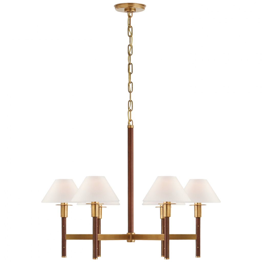 Radford Medium Chandelier - Polished Nickel and Black Ebony