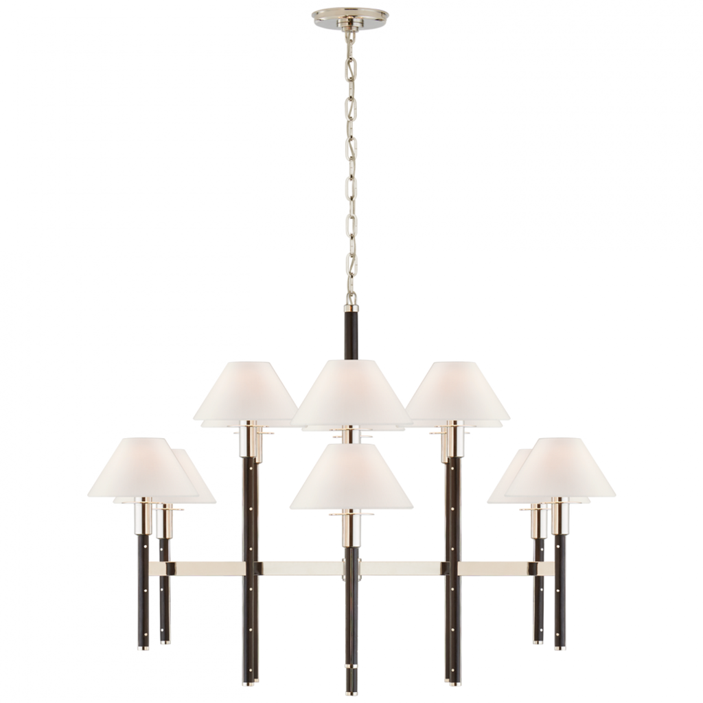 Radford Medium Chandelier - Natural Brass and Natural Rift Oak