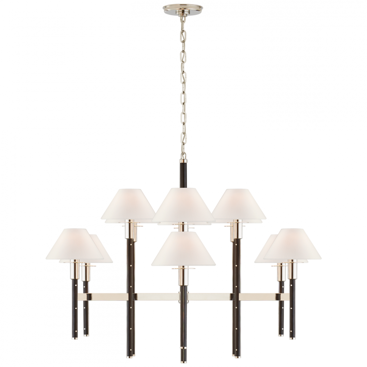 Radford Medium Chandelier - Natural Brass and Natural Rift Oak