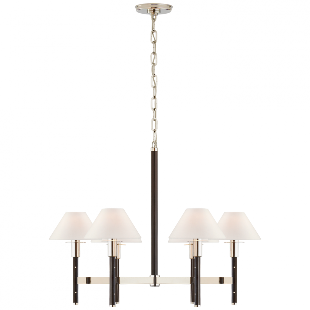 Radford Medium Chandelier - Polished Nickel and Black Ebony