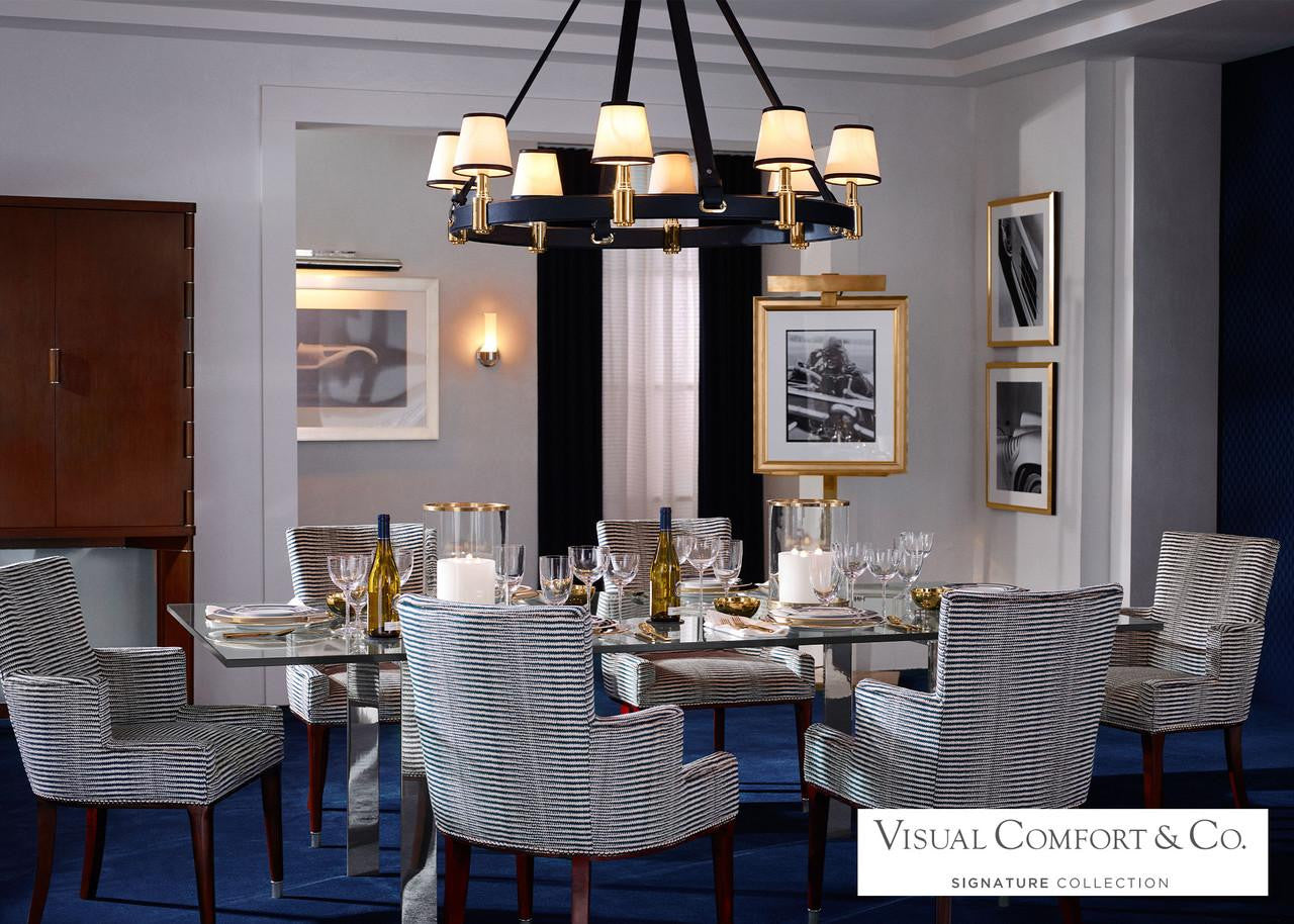 Riley Large Ring Chandelier - Natural Brass and Saddle Leather