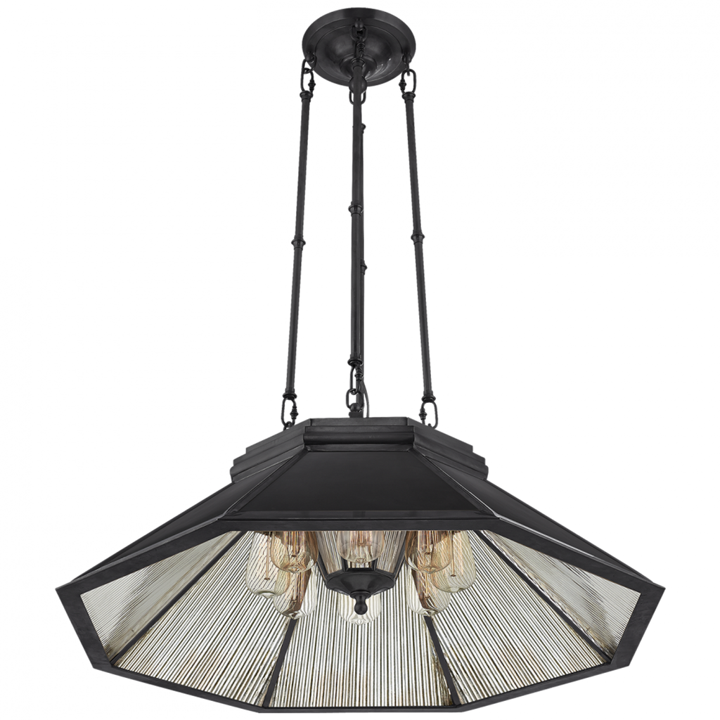 Rivington Medium Eight-Paneled Chandelier - Bronze